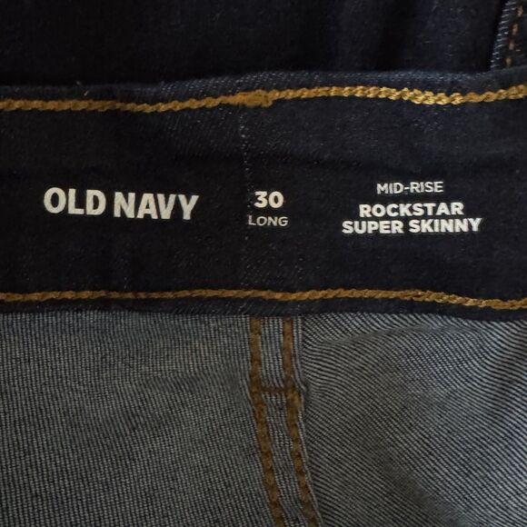 Old Navy Mid-Rise Rockstar Super-Skinny Jeans Women's Plus Size 30 Long Tall - Picture 3 of 8